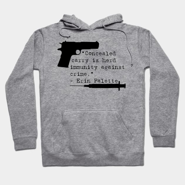 Herd Immunity, Black Text Hoodie by Operation Blazing Sword